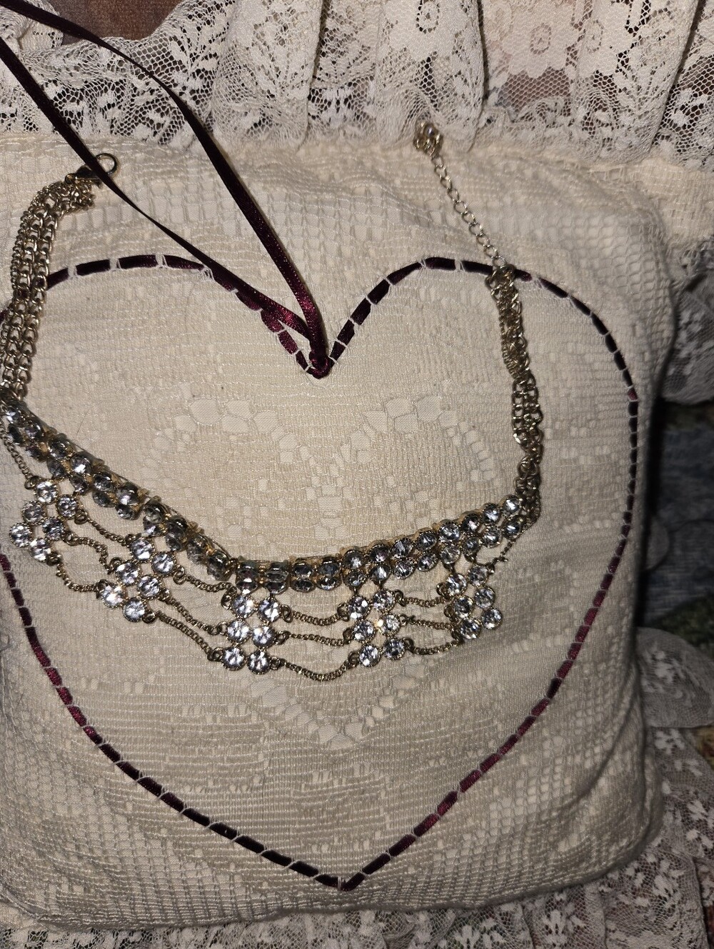 Crystal Statement Necklace - Gold Tone